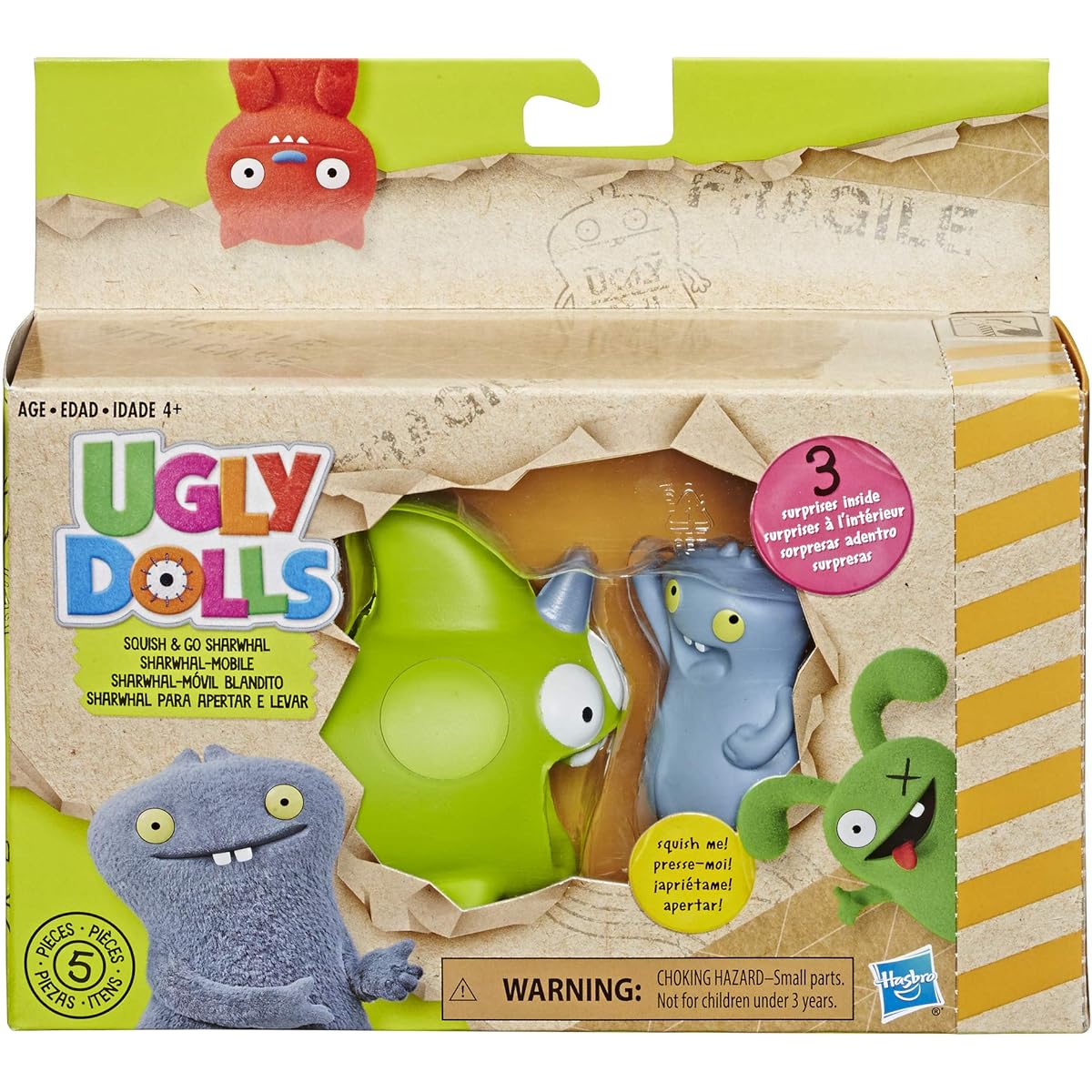 Hasbro Uglydolls BABO & Squish & Go Sharwhal Toy Figure with Accessories