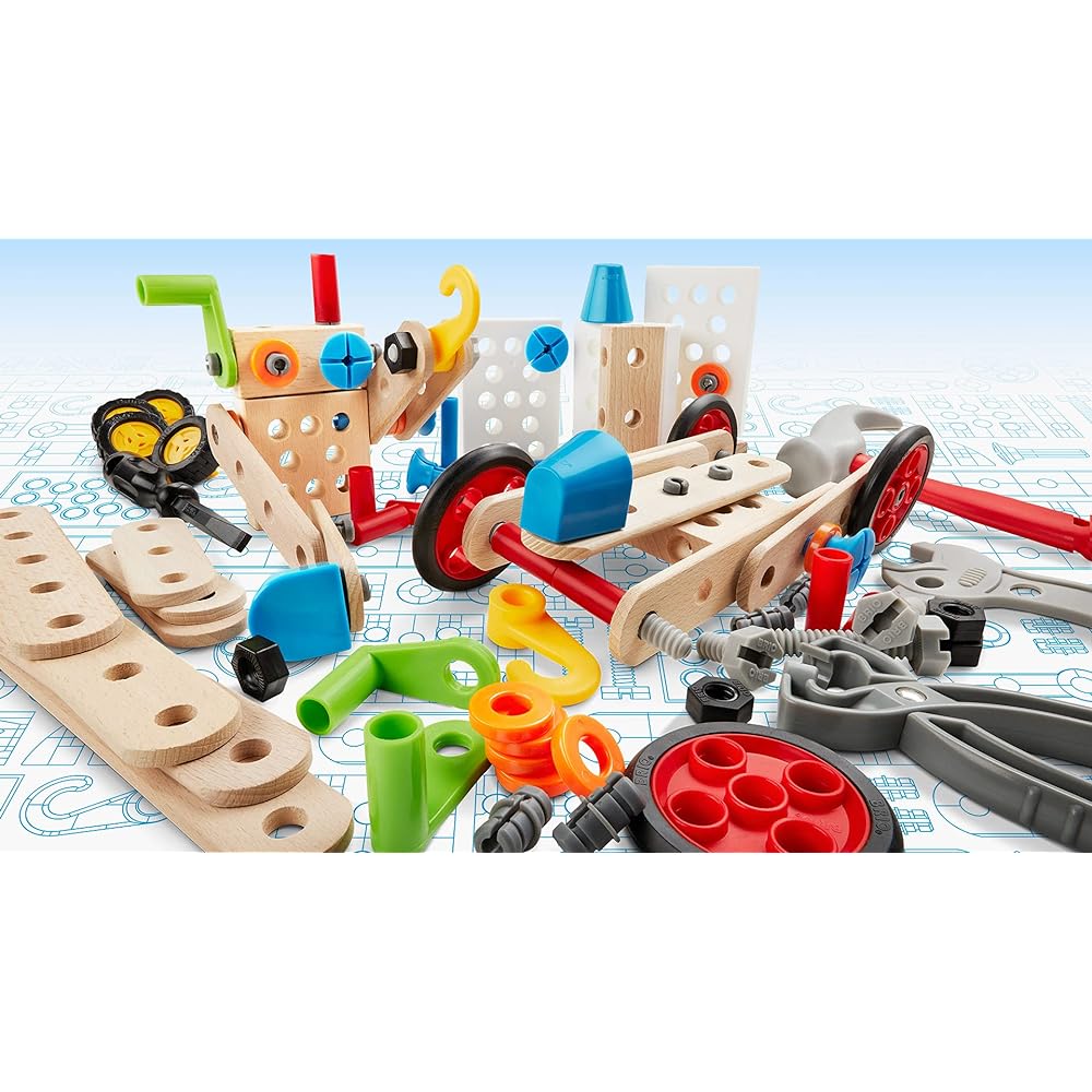 BRIO Builder Construction Set [Total 136 Pieces] Target Ages 3+ (Carpenter Tool Play Toy Educational Toy) 34587 & Builder Starter Set [Tool Play Toy] 34586 [Set Purchase]