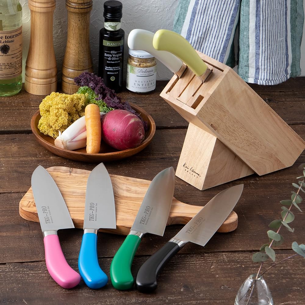 Endo Shoji Commercial TKG TKG-PRO Antibacterial Color Knife Santoku Knife Green Molybdenum Vanadium Steel Made in Japan ATK445