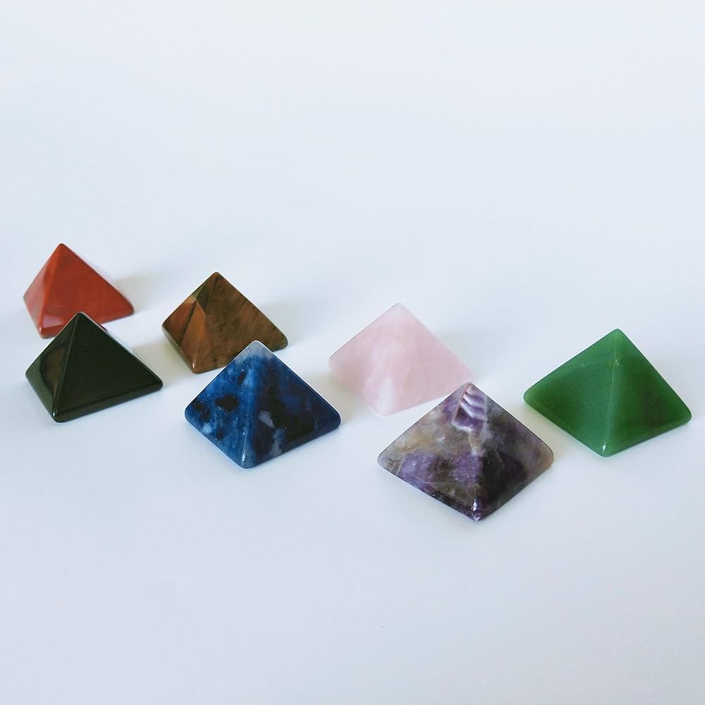 Mina Heal Natural Stone Power Stone Pyramid Improves Luck, Work Luck, Love Luck, Money Luck, Matchmaking, Fortune Telling, Feng Shui Item for Entrance, Living Room, Bedroom Interior