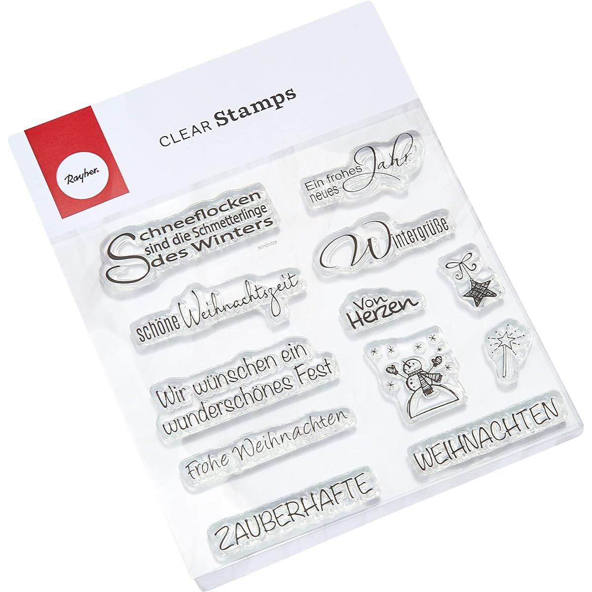 Rayher 59841000 Clear Stamps "Christmas/Winter", clear, transparent, Christmas stamp, Merry Christmas stamp, silicone stamp winter
