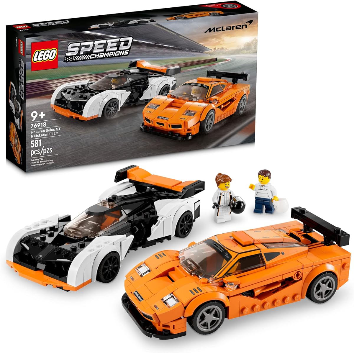 LEGO Speed Champions McLaren Solus GT & McLaren F1 LM 76918 Toy Blocks Gift Vehicles Boys Ages 9 and Up