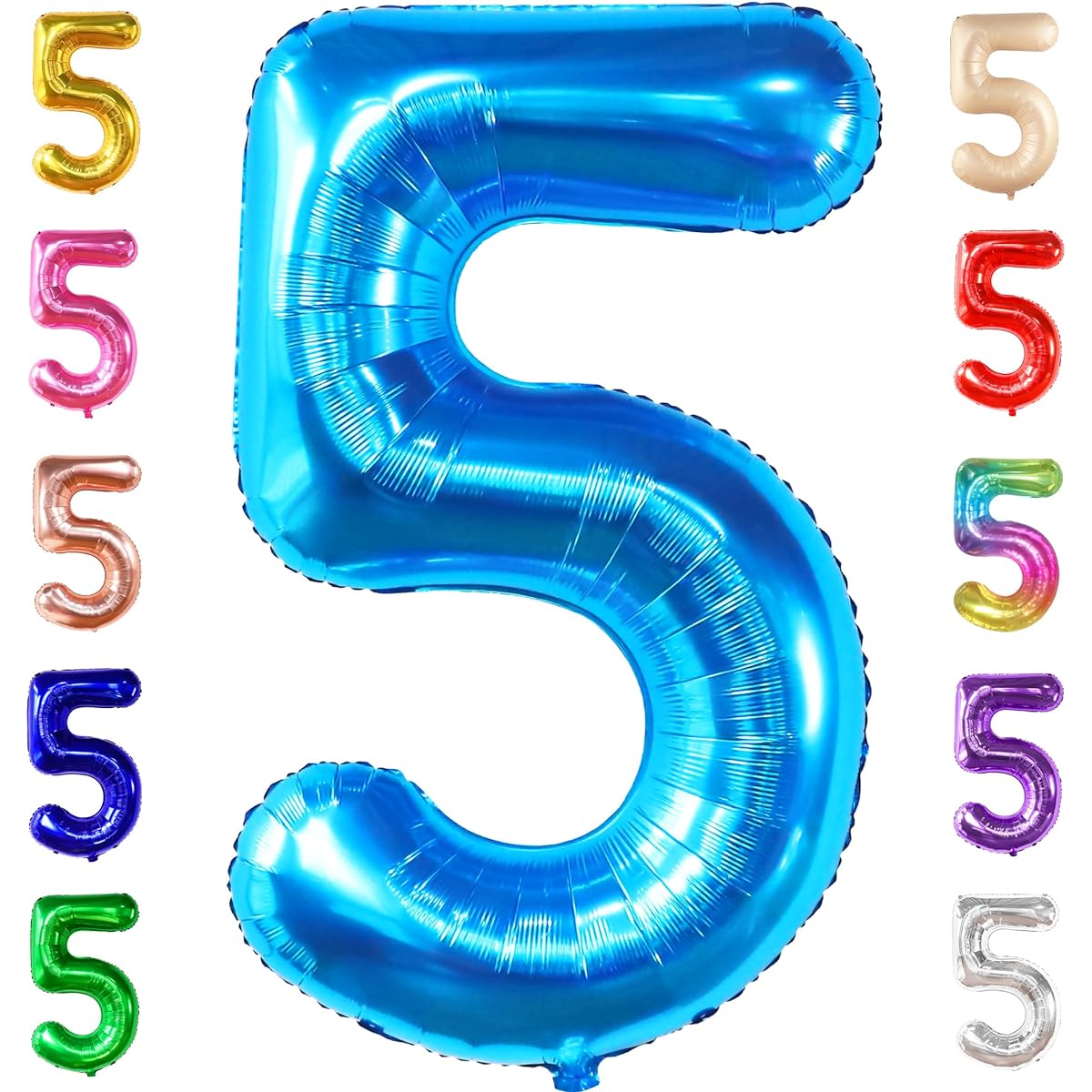 Blue number 5 foil balloon