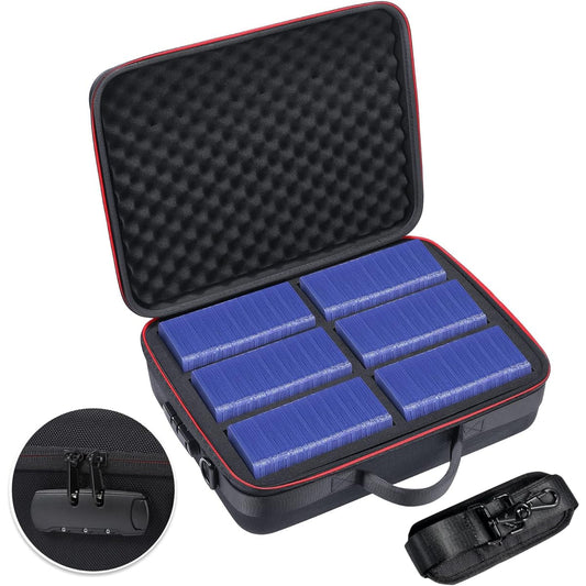 WPGEAR Lock Storage Box 3" x 4" Top Loader Protective Case with Combination Lock Holds 600 35PT Top Loaders Compatible with Trading Cards and Sports Cards Includes Card Holder