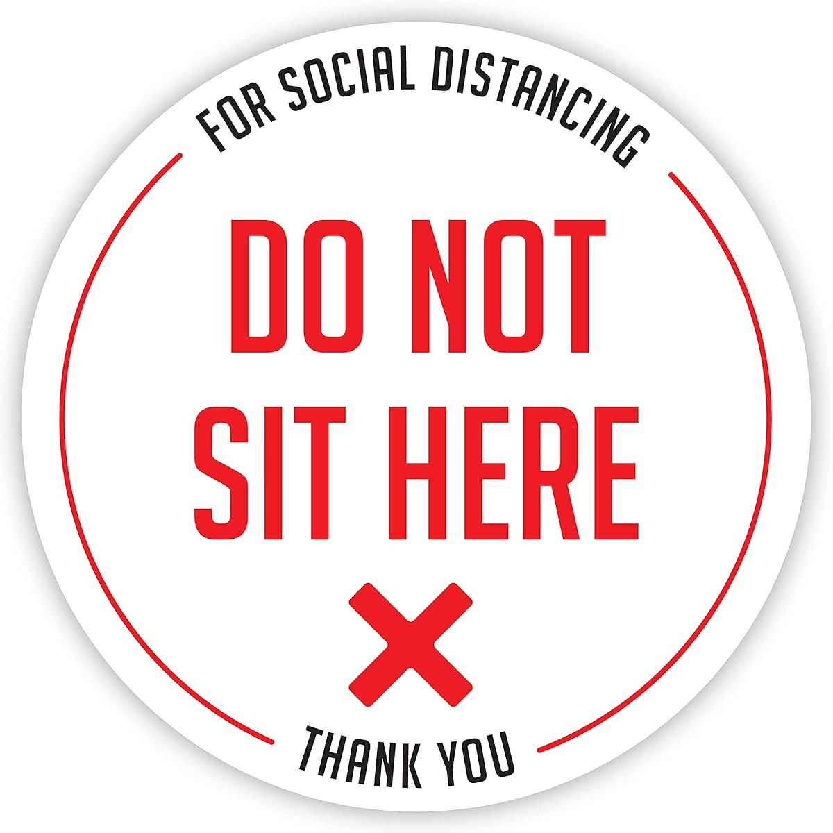 "Do Not Sit Here" Signs | Social Distancing Sheet Stickers | Social Distancing Decals | 20 Pack | 4"