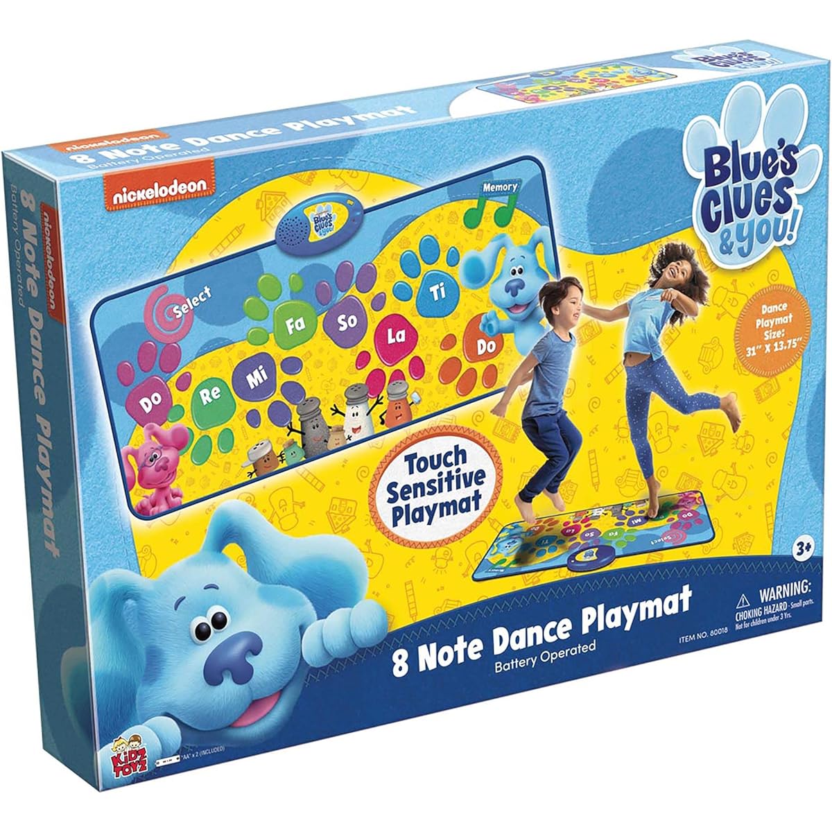 BLUE'S CLUES & YOU: 8 Note Dance Play Mat - 4 Sound & Memory Game Options 31' x 13.75' Musical Mat Ages 3+