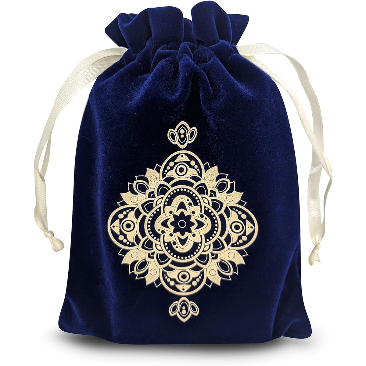 Miriyan Spiritual Mandala Tarot & Dice Bag I Velvet & Satin Drawstring Pouch for Tarot & Oracle Cards, D&D, Dungeons and Dragons Accessories, Runes & Jewelry I Travel Gift Bag (Blue)