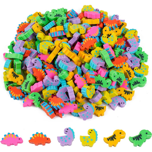 200 pcs Mini Dinosaur Erasers Bulk Small Pencil Erasers Latex Free Soft Erasers Pencil Erasers for Classroom, Homework, Rewards, Party Favors, Gifts