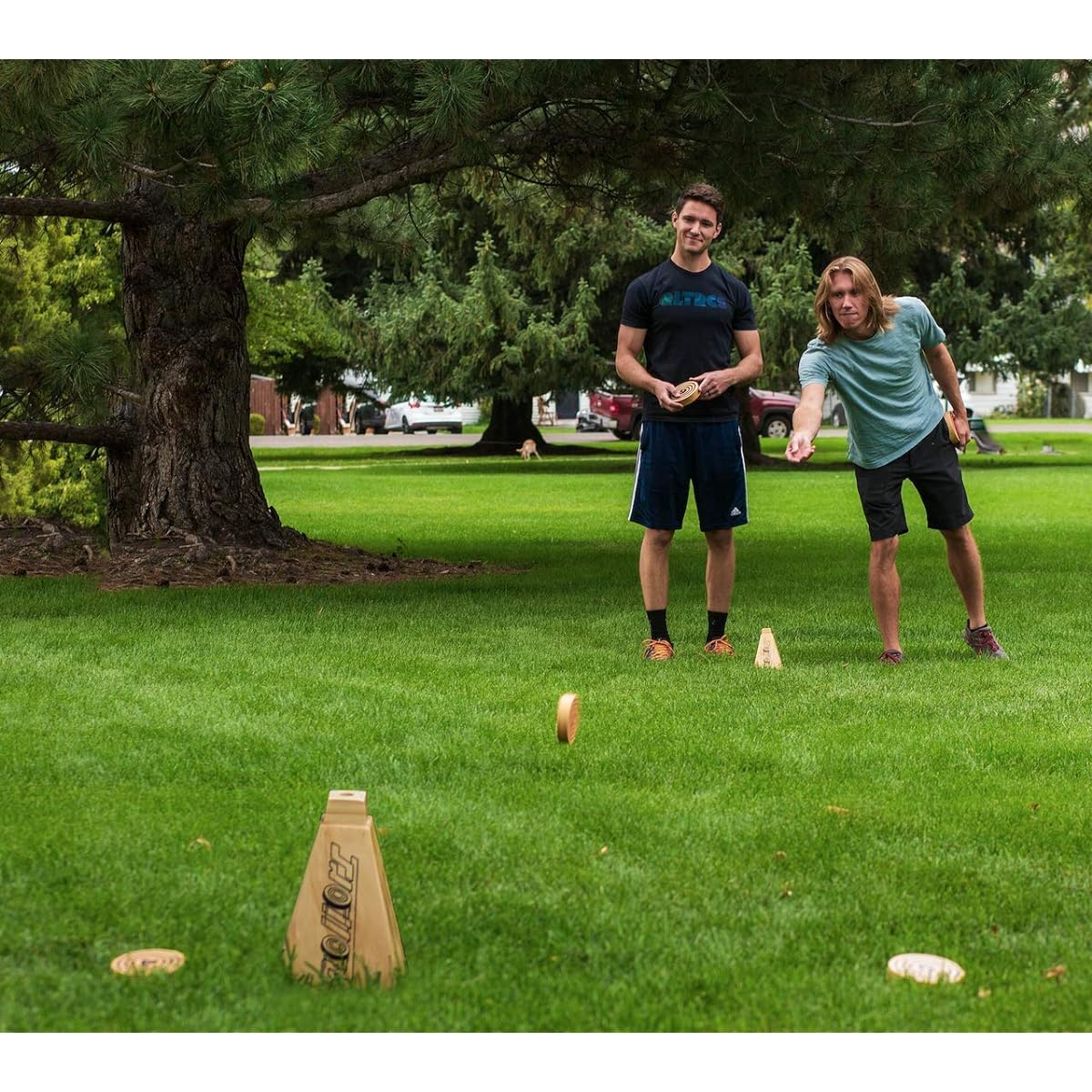 Rollors Backyard Game – #1 Lawn Game for Summer Fun, Tailgate, Camping, Parties, BBQs, Picnics, Beach Days – All Wood Outdoor Yard Game Combines Horseshoes, Bocce Ball and Bowling