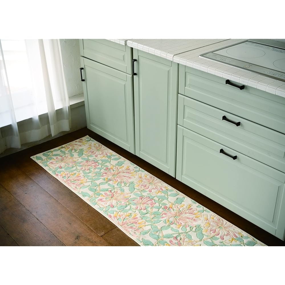 Kawashima Orimono Cercon Morris Design Studio Morris Design Studio Kitchen Mat Bath Mat Honeysuckle Orange 50×90cm FT1700 Non-slip processing