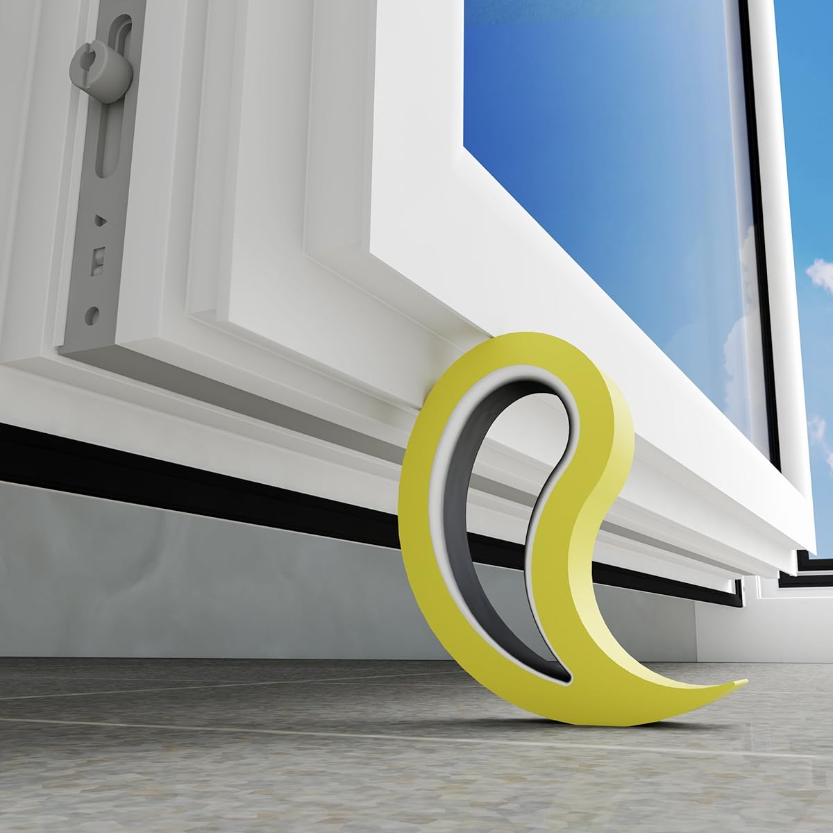Stoppy, Stoppi, window stopper, door stop, door wedge, door hook, window clamp, set of 4 (available in 14 colours) (lime)
