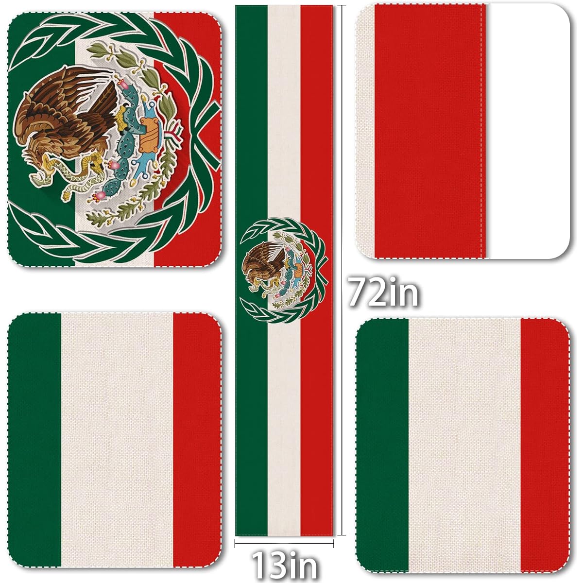 Vohado Mexican Independence Day Table Runner Viva Mexico Decor for Indoor Outdoor Party Home Kitchen Dining Room Decor (13" x 72")