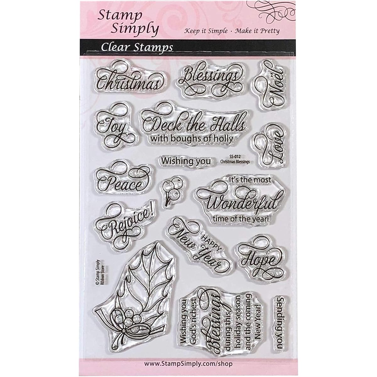 Stamp Simply Clear Stamp Christian Religious Christmas Blessing 4x6 inch Sheet - 16 Count