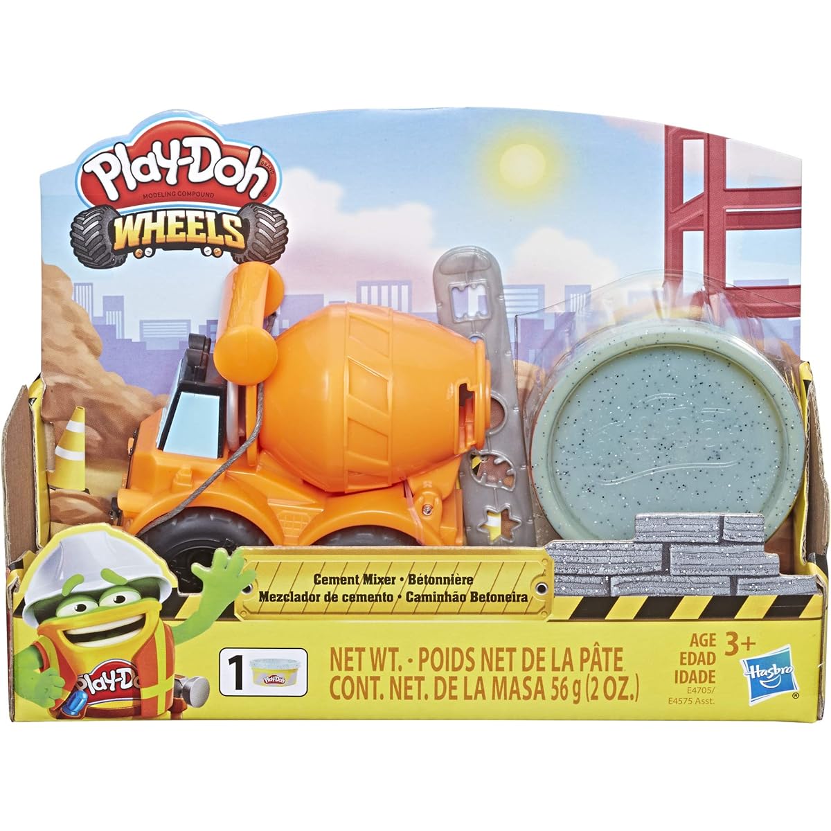 Play-Doh Wheels Mini Cement Truck Toy Includes 1 Can of Non-Toxic Cement Colored Building Compound