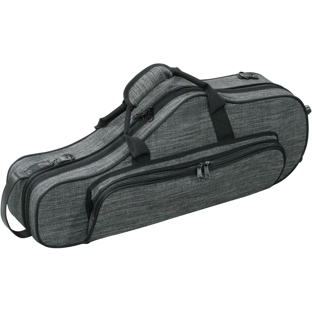 Kikutani Alto saxophone lightweight case that can be used as a backpack Tweed fabric AS-Tweed Gray
