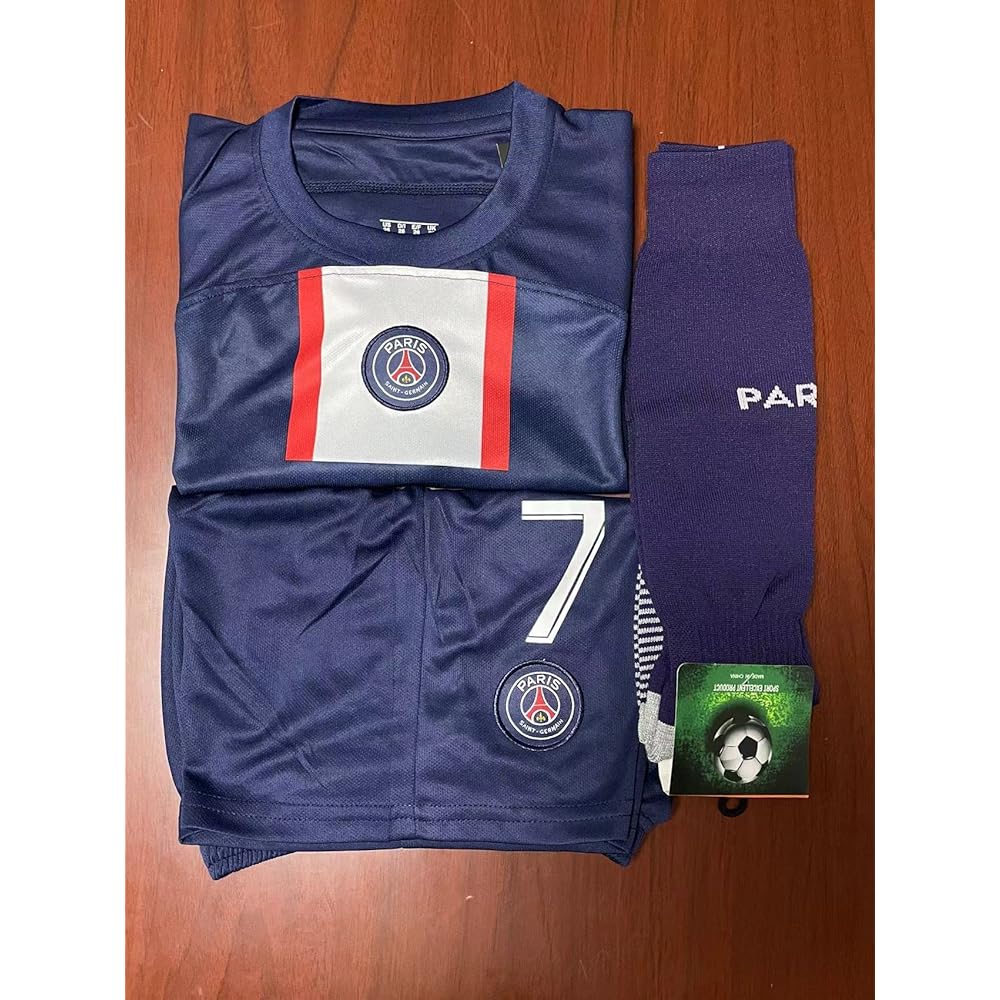 Soccer Uniform 22-23 PSG Paris Saint-Germain Mbappe Children Adult Jersey Number Practice Wear Breathable Quick Dry Present Junior Replica Jersey