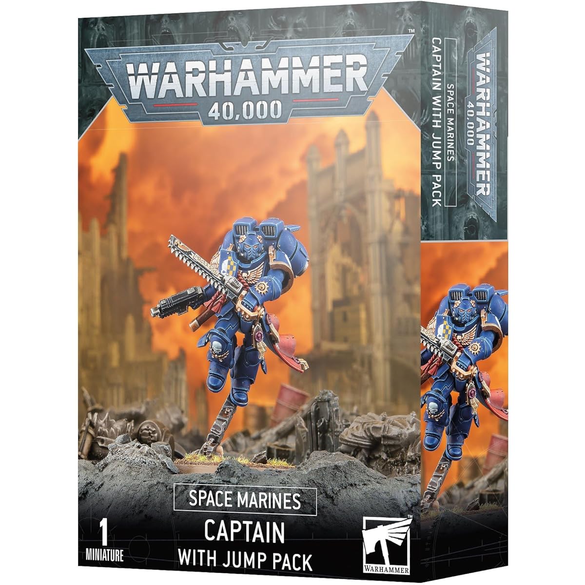 Games Workshop - Warhammer 40,000 - Space Marines: Captain with Jump Pack (2023 Edition), 48-17, Black