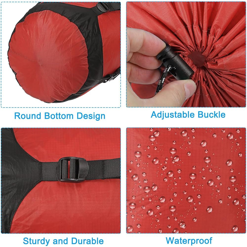 PATIKIL Compression Storage Bag 25L Waterproof Shruff Lightweight Compression Storage Bag Red