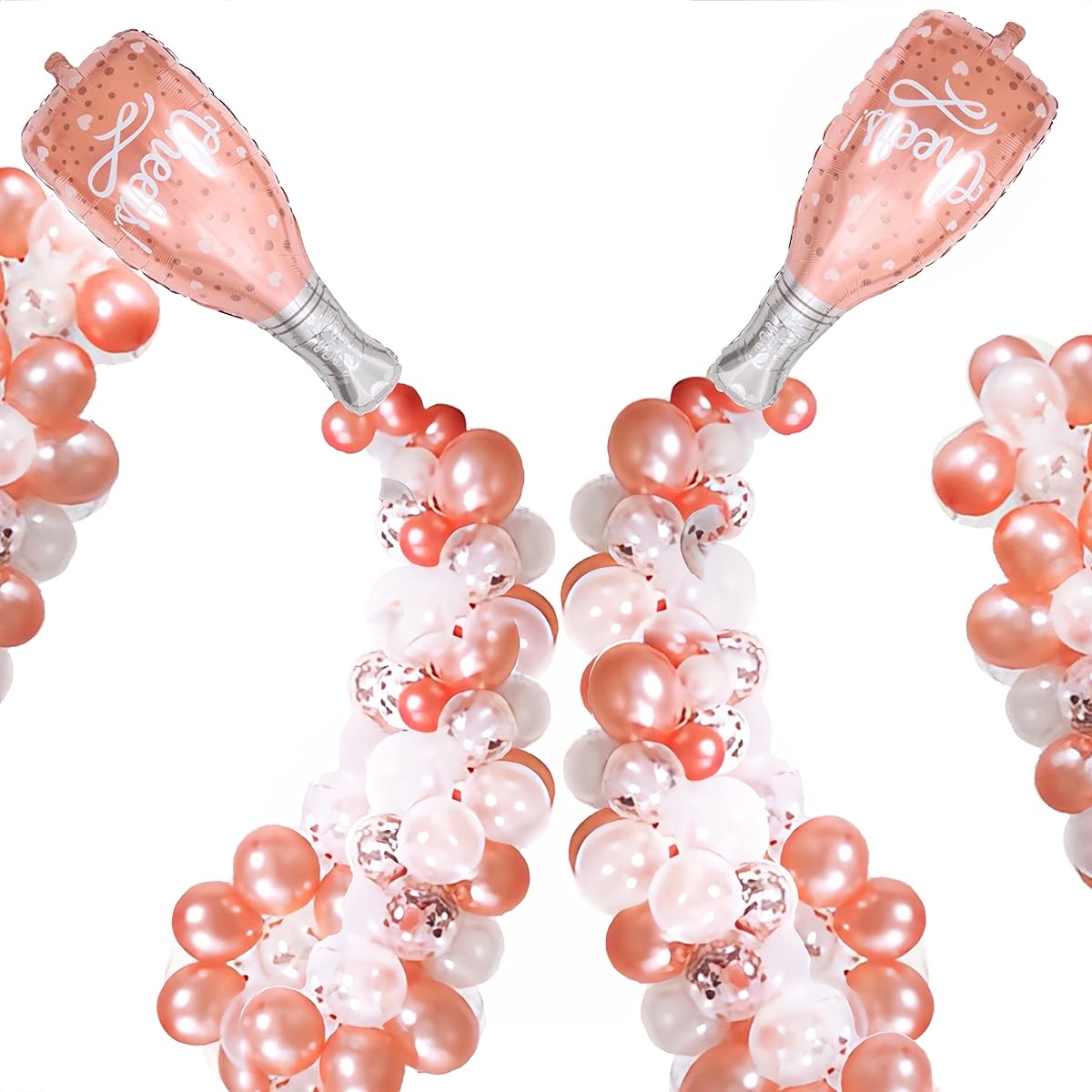 Champagne Bottle Balloon Kit, 40" Champagne Wine Bottle Rose Gold Balloons and 80pcs Balloons Garland Arch Kit Rose Gold Confetti Balloons for Wedding Birthday Celebration Valentine Graduation Bachelorette Bridal Shower Party Decorations