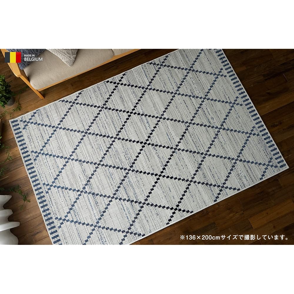 Sayansayan Beniwaren style rug carpet Toriko 194×250 3 tatami white Belgium