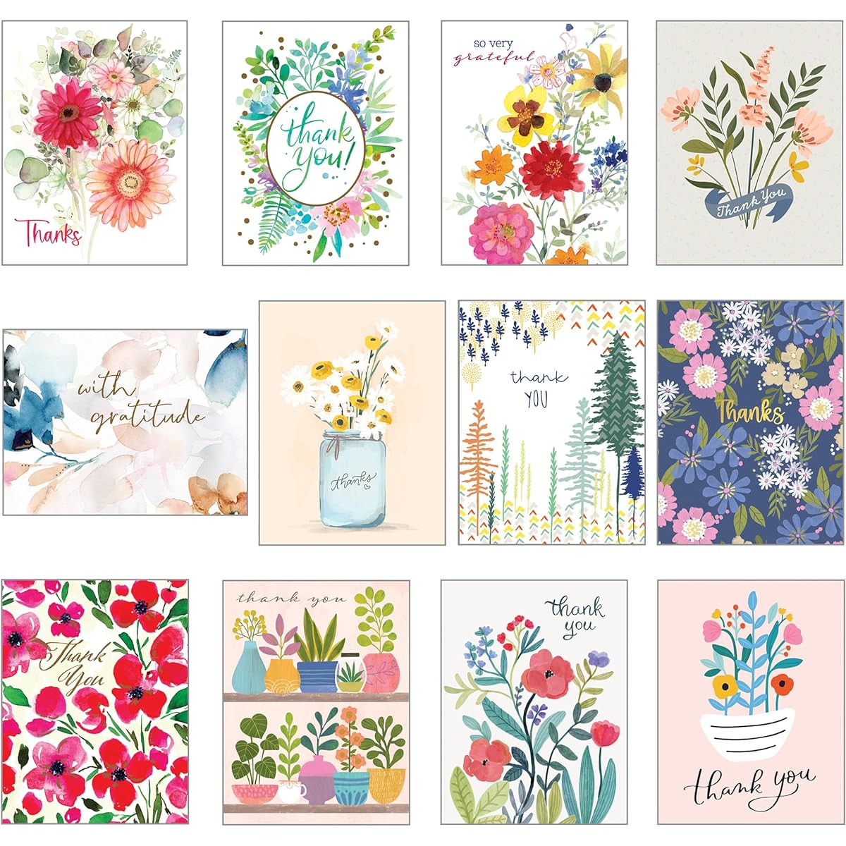 Gina B Designs - Thank You Greeting Cards, Pack of 12