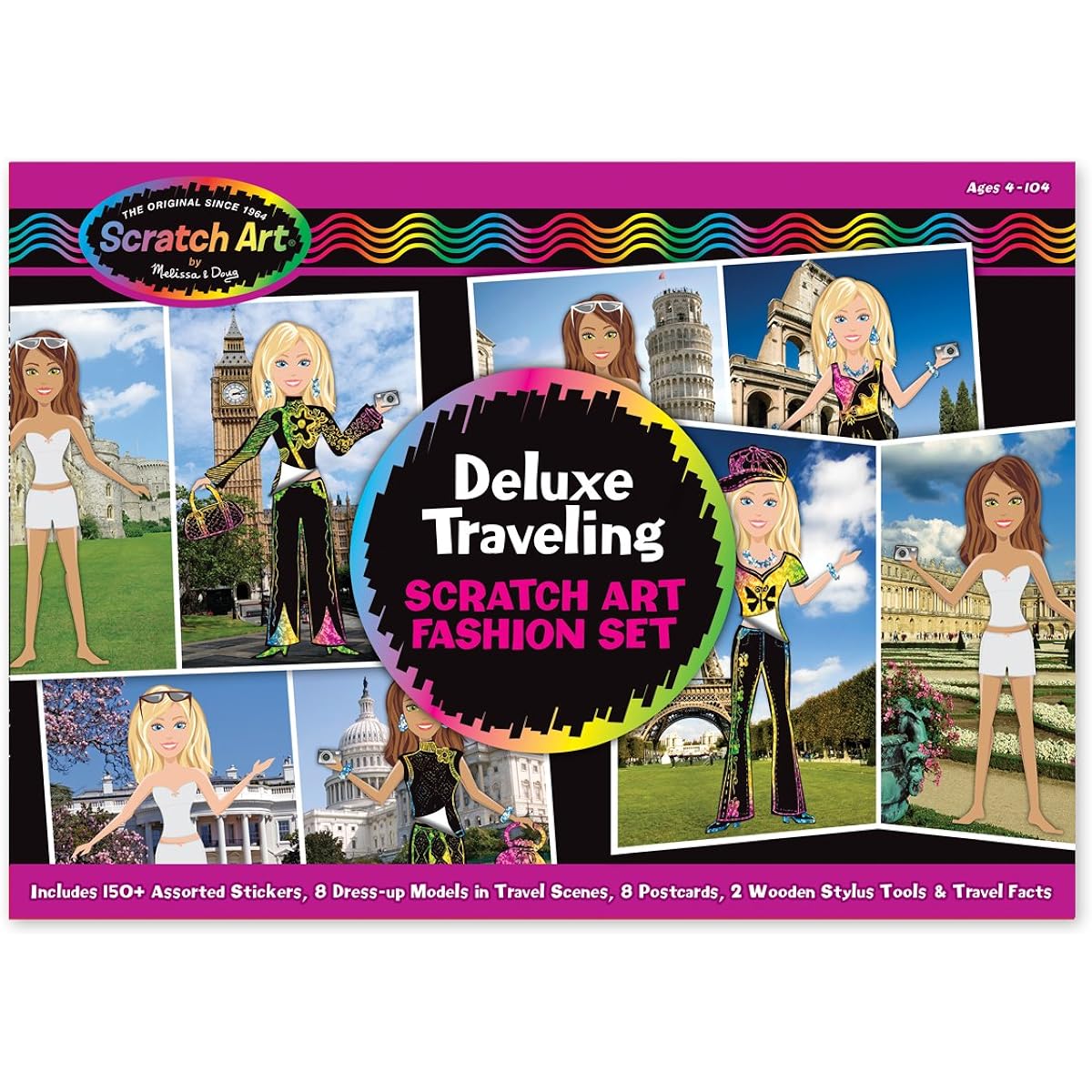 Travelin' Scratchin' Fashion: Dress-Up Stickers Deluxe Kit