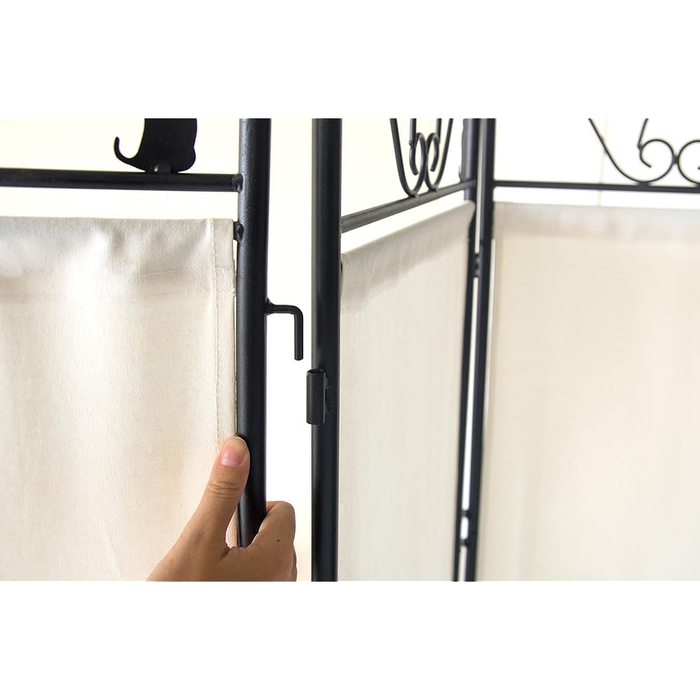 Miyatake Seisakusho Room Divider Black/White Width 40 x Depth 2 x Height 157 cm (per series) 3 Cat Partitions Height Adjustable SK-2828