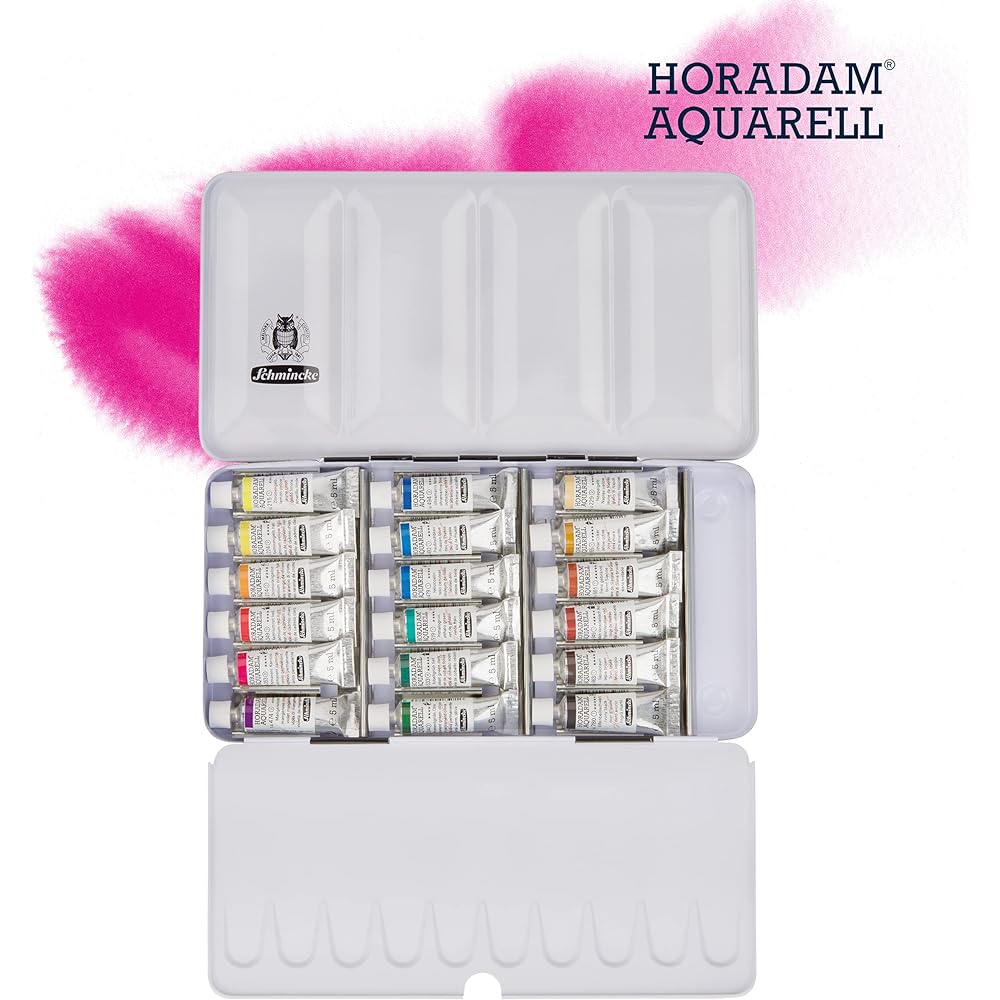schmincke horadam aquarell paint tube metal set 5 ml 18 color set 74118097