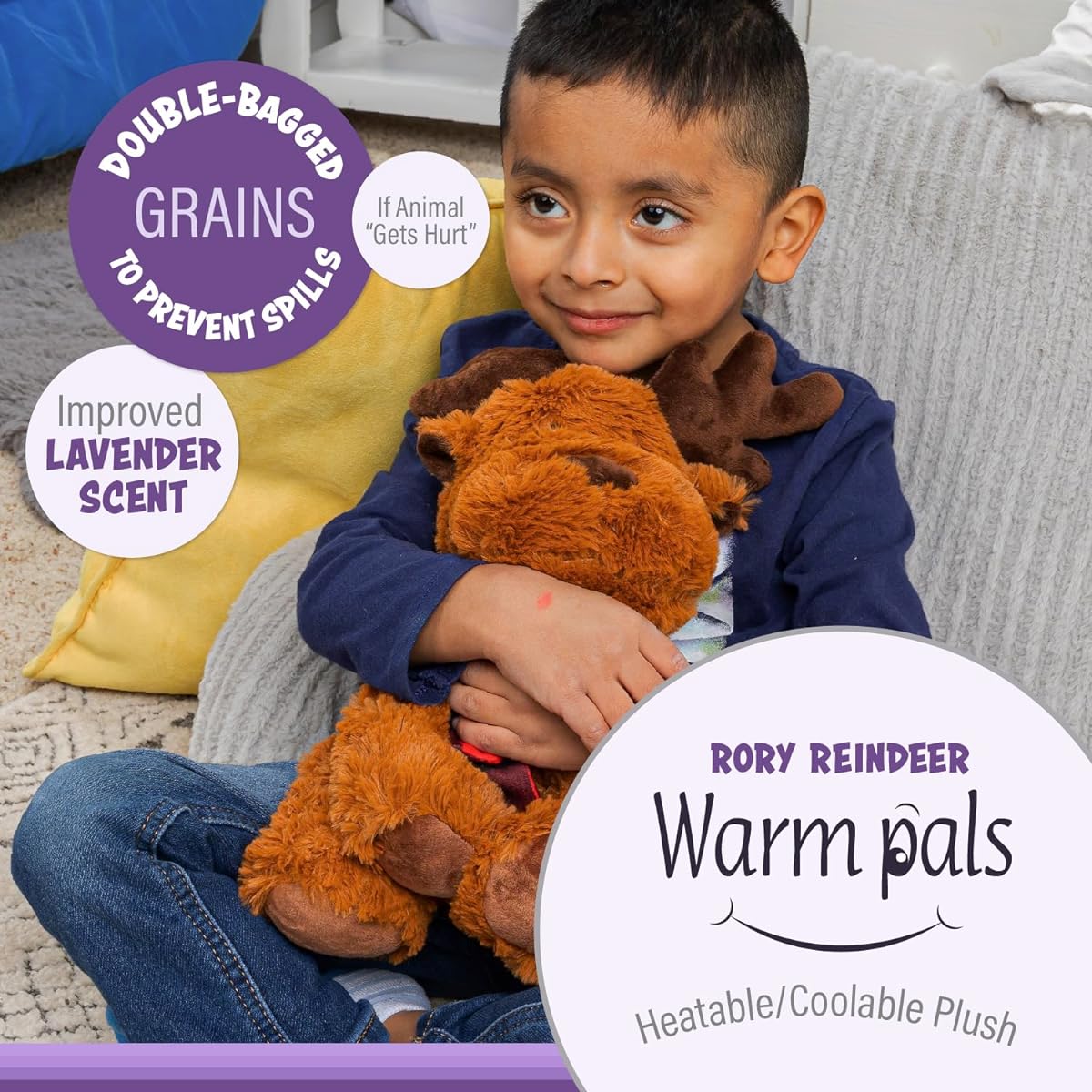 Warm Pals Microwaveable Lavender Scented Plush Weighted Stuffed Animal - Lolly Reindeer