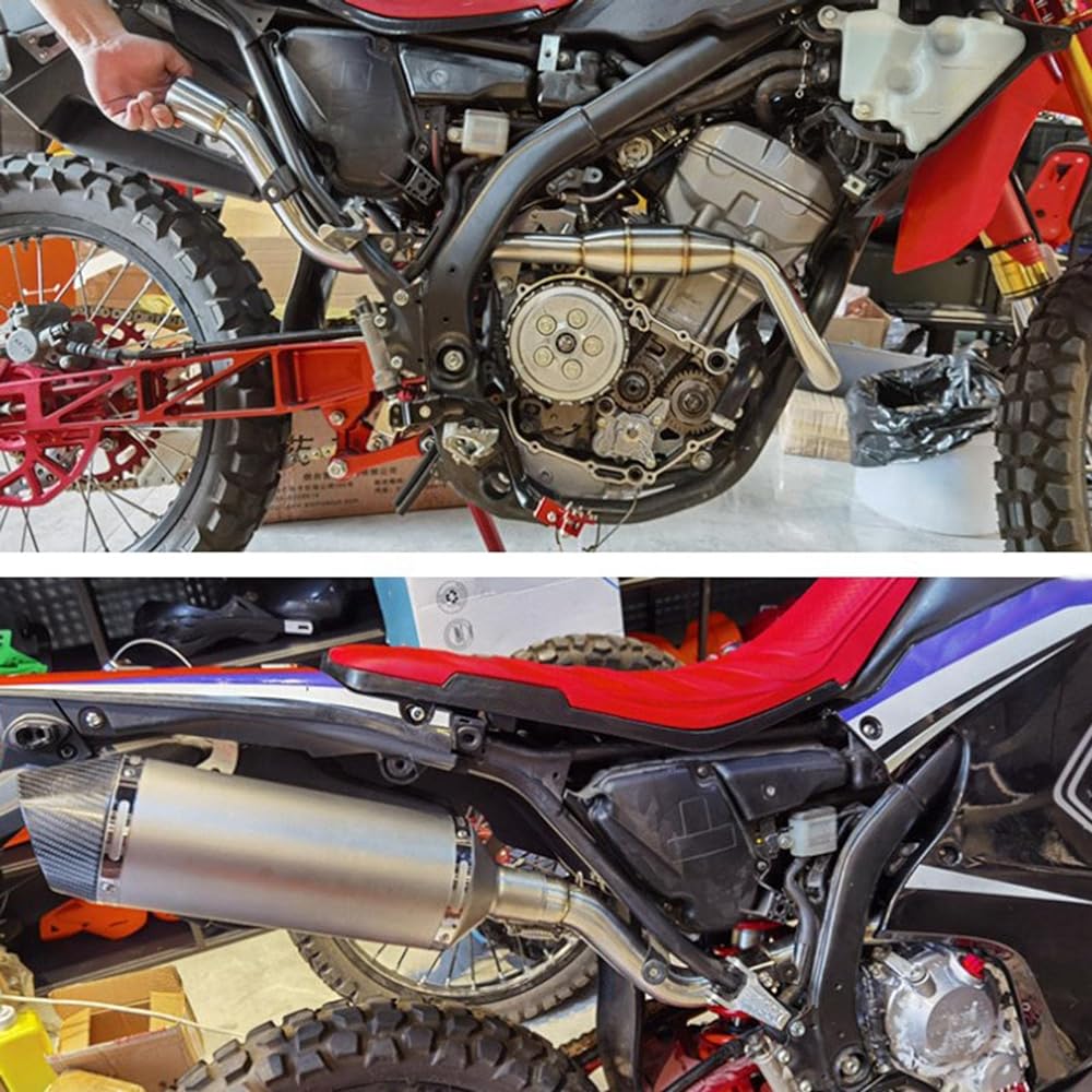 Motorcycle Mid Exhaust Pipe Slip on 51mm Mid Pipe with Bend Pipe Header for Honda C0L Rally 12-21 Muffler System