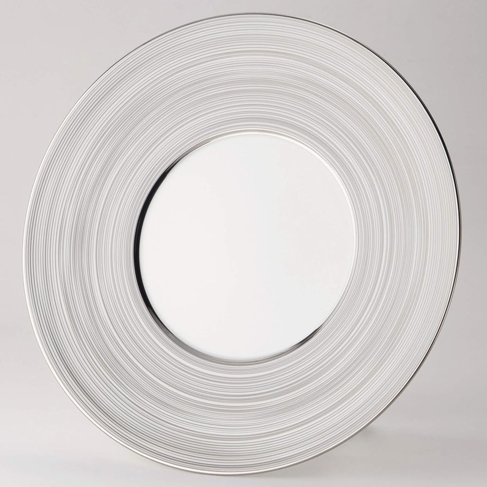 NARUMI Plate Platinum Swirl Band Platinum 24cm Made in Japan 52147-5665