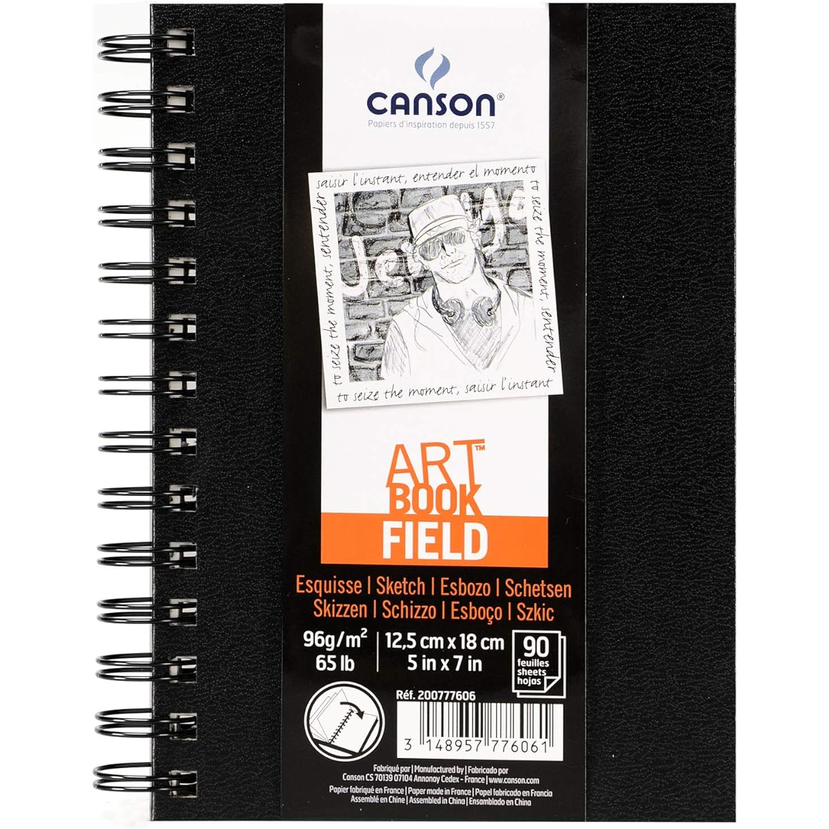 CANSON Art Book Field Sketchbook 12.5 x 18 cm 90 sheets 96 gsm Spiral bound