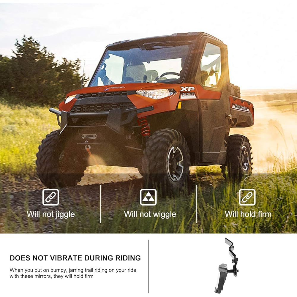 KIWI MASTER Rear View Center Mirror 2015-2022 Polaris Ranger 570 900 1000 Crew Can Am Defender Accessories Back Racing Convex Mirror