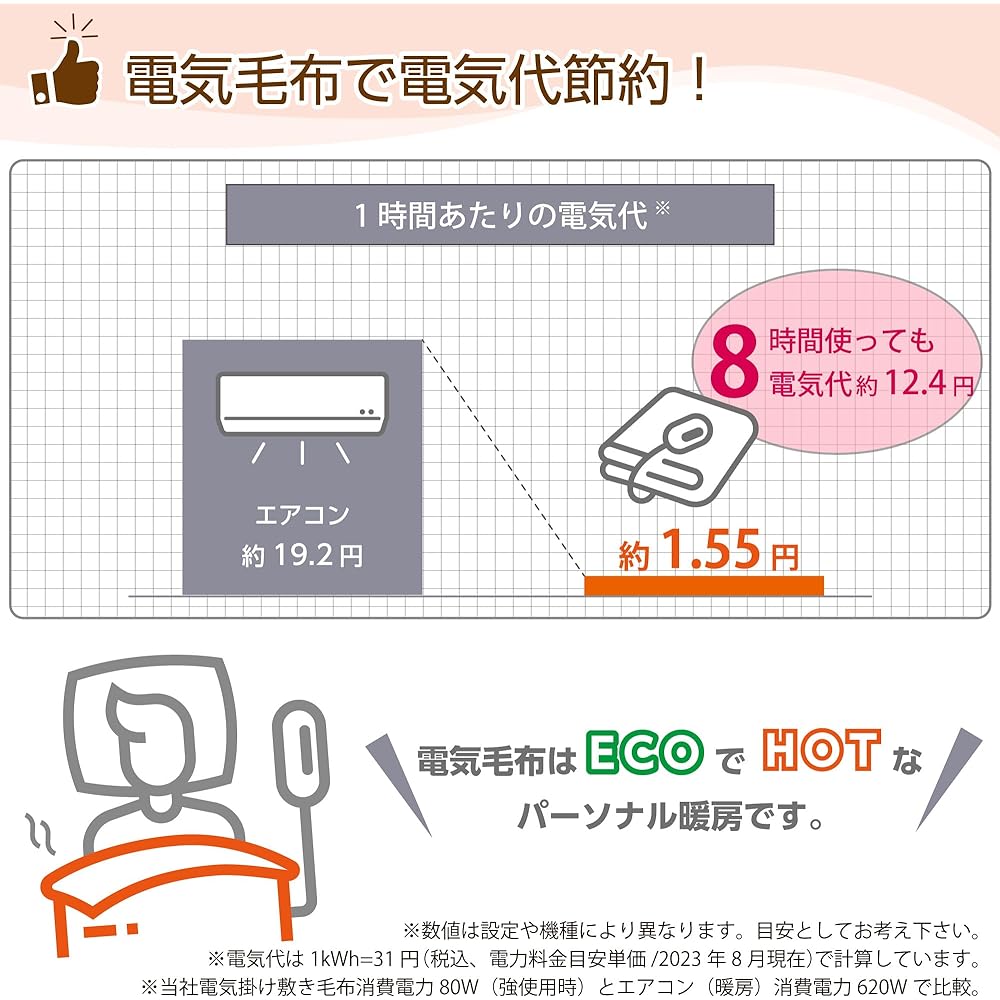 KODEN Electric Blanket, Thread, 188 x 130 cm, Washable, Dust Mite Killer, Slide Temperature Adjustment, Orange Border, Stripe VWK801H-DYK