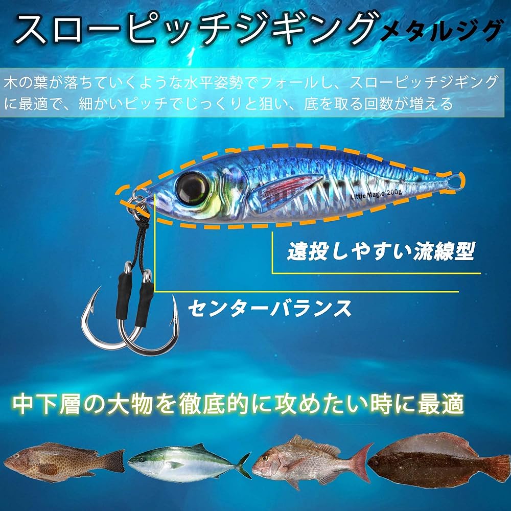 Metal Jig Set 80g 120g Lure Shore Jigging Offshore Jigging Slow Jigging Sea Fishing Boat Fishing Lure Red Sea Bream Root Fish Blue Fish Multi 3 Color Set