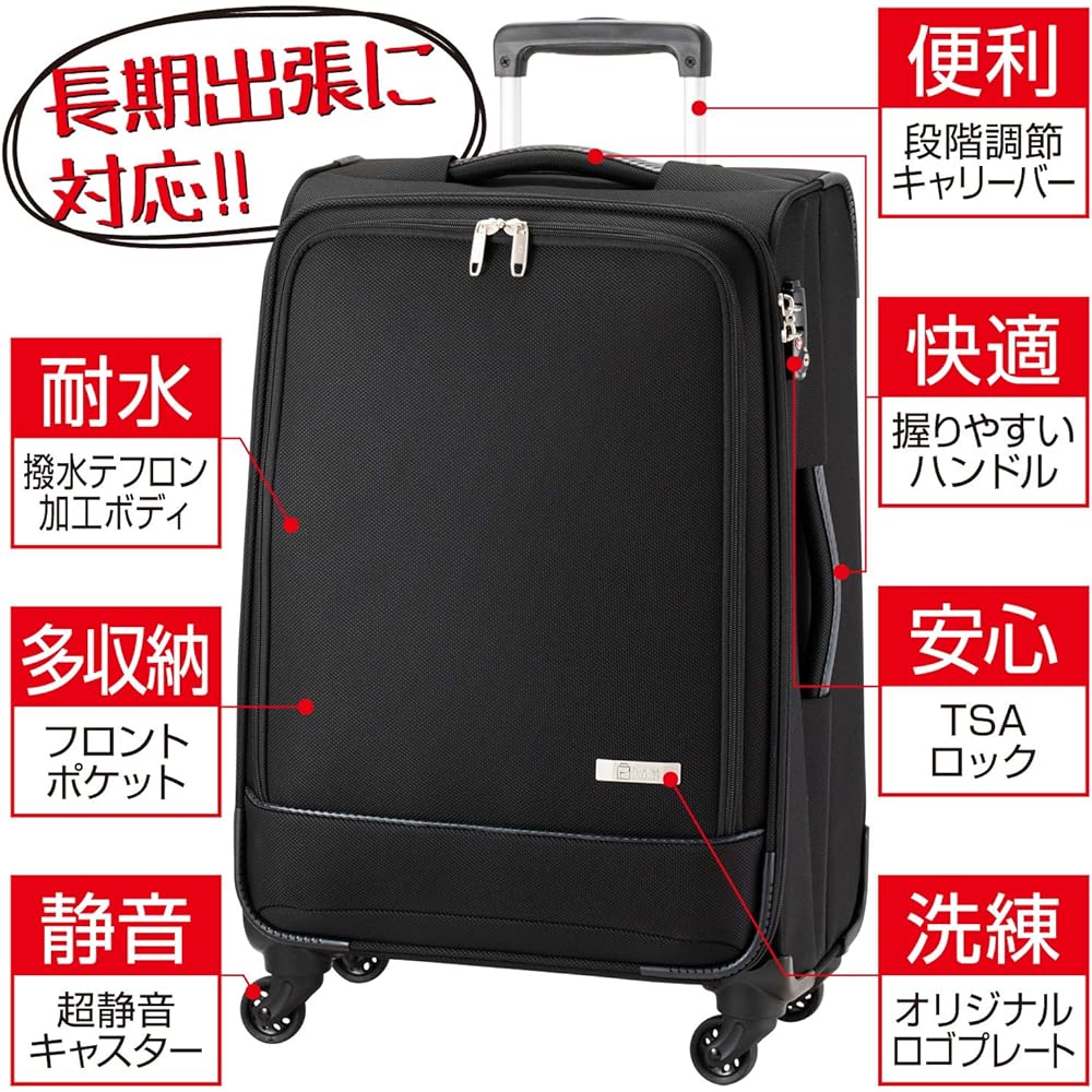 [Plus One] Suitcase 3015-58 Black