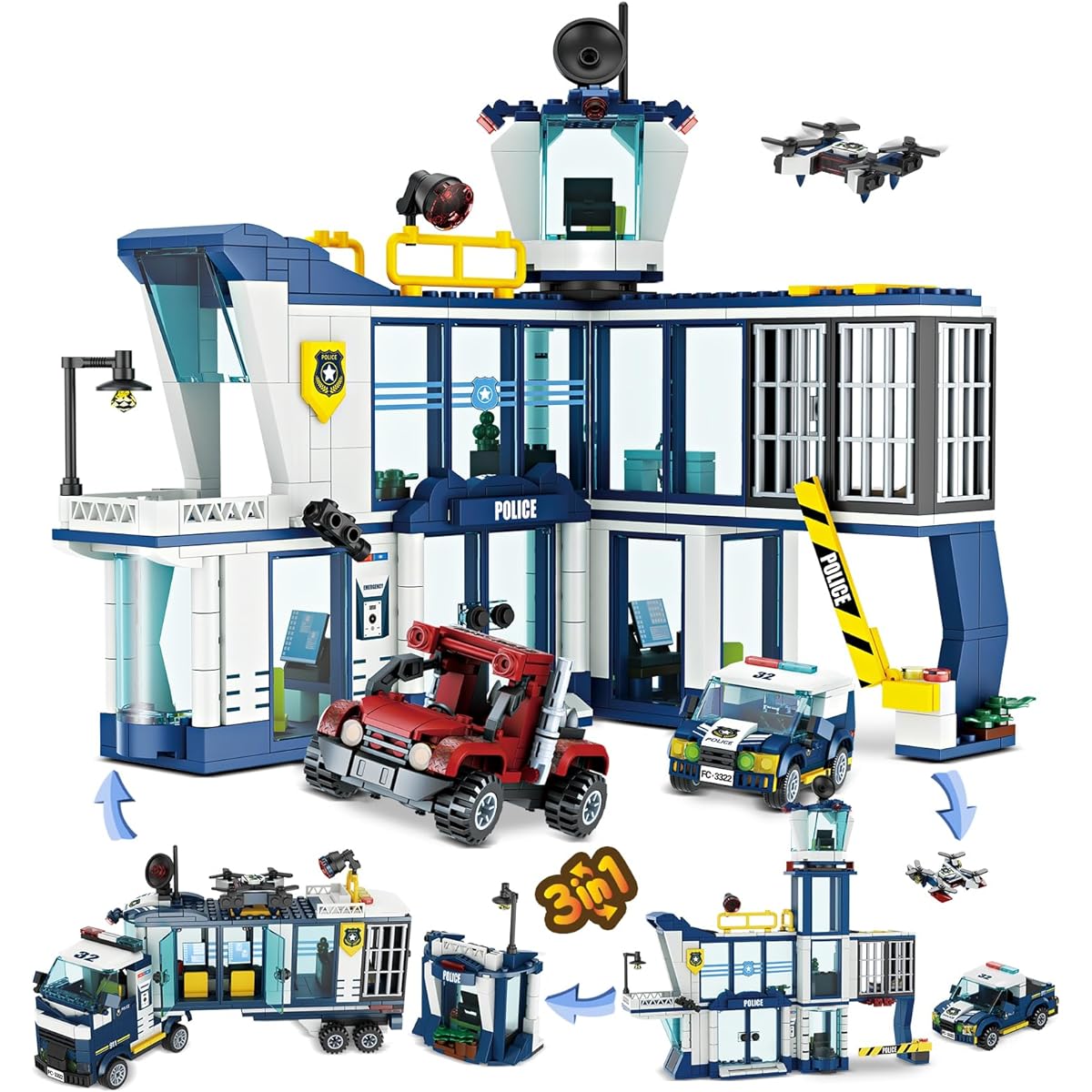NEWABWN Police Building Toy