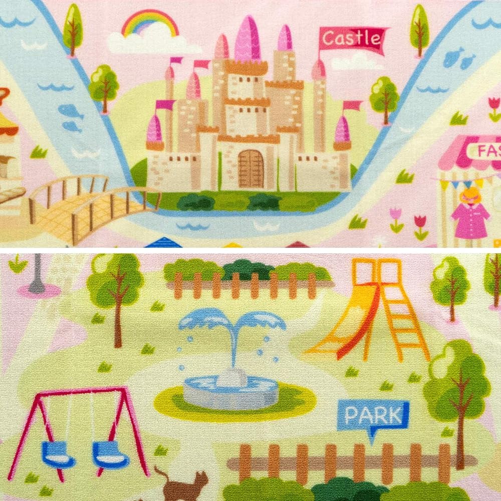 Sayang Sayan Girl Castle Doll Washable Rug Road Map Girl 190x240 3 Tatami Pink