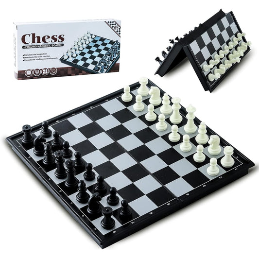 SJANSHO Chess Set Magnetic Travel Foldable Board Game Portable Gift for Kids and Adults