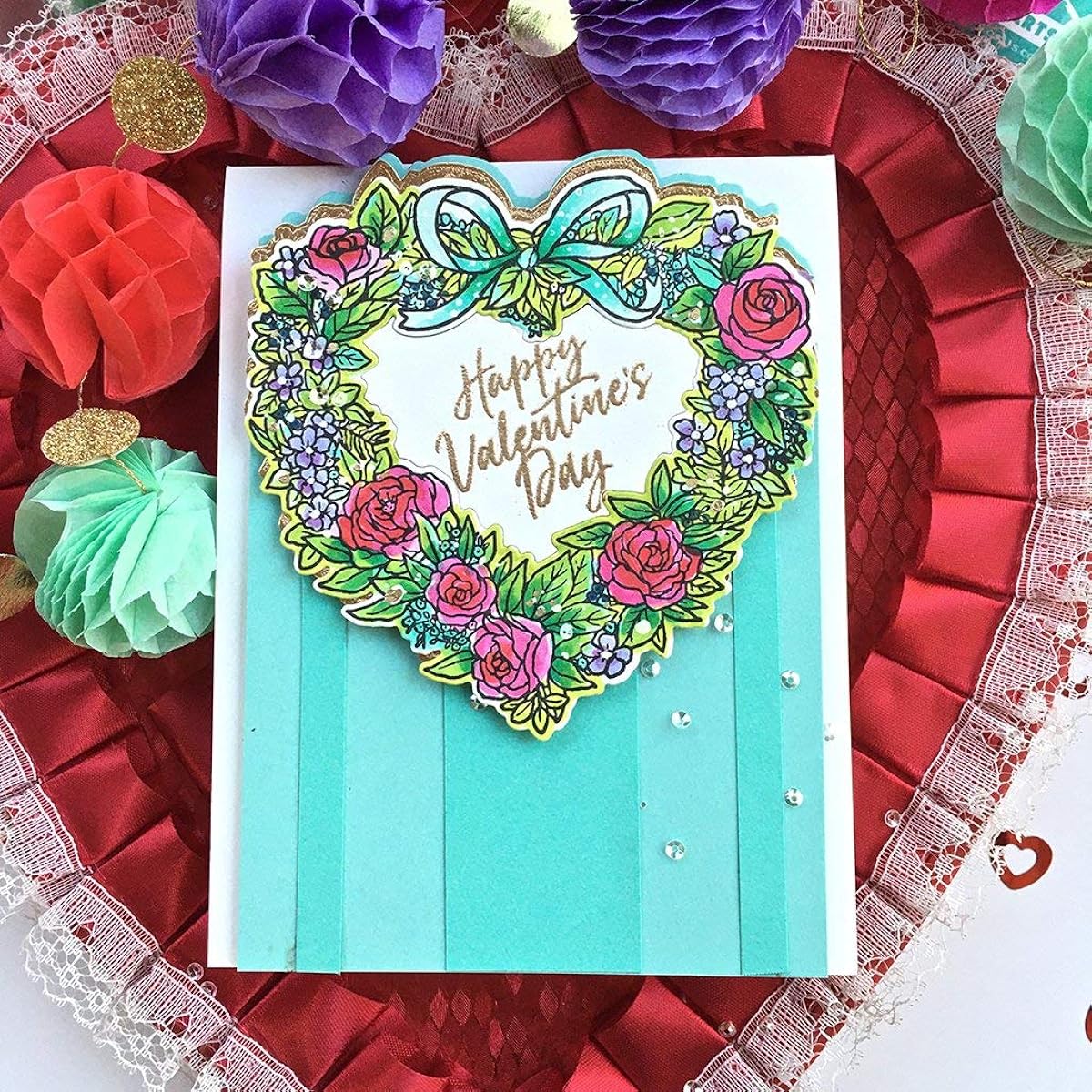 Hero Arts Clear STMP HRT US:One Size Floral Heart Wreath