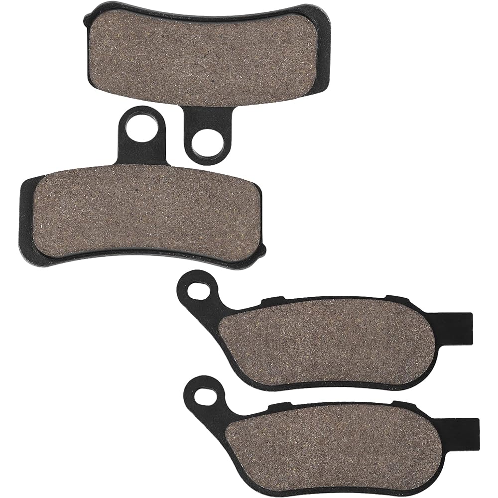 Sollon Front and Rear Brake Pads for Harley-Davidson Fatboy Heritage Softail Classic Dyna Wide Glide Super Glide Softail Standard Lowrider Street Bob Rocker C Night Train Softail Custom