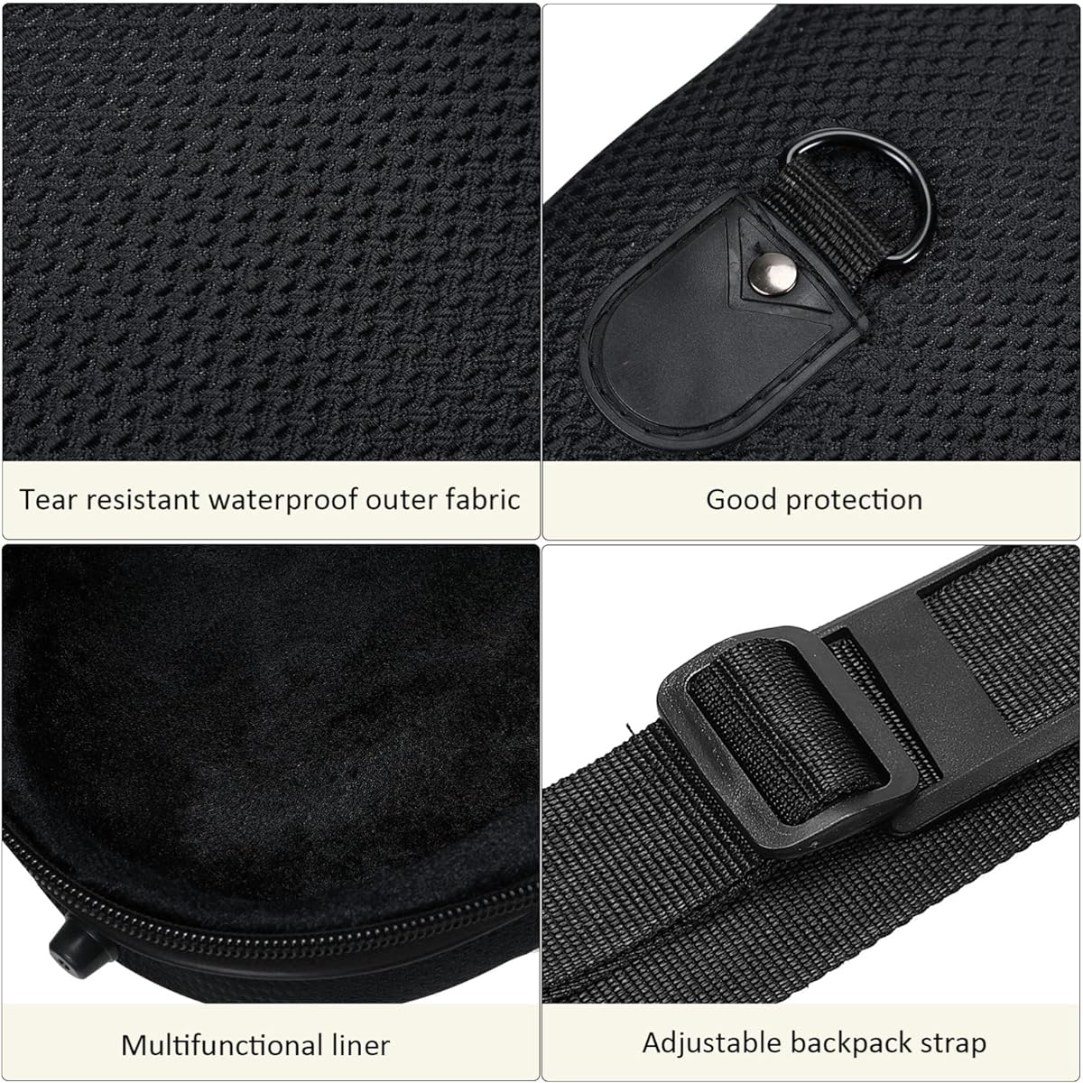 Vaguelly Alto Saxophone Case Oxford Alto Sax Lightweight Gig Bag Backpack Padded Shoulder Strap External Pocket Saxophone Carry Bag Black