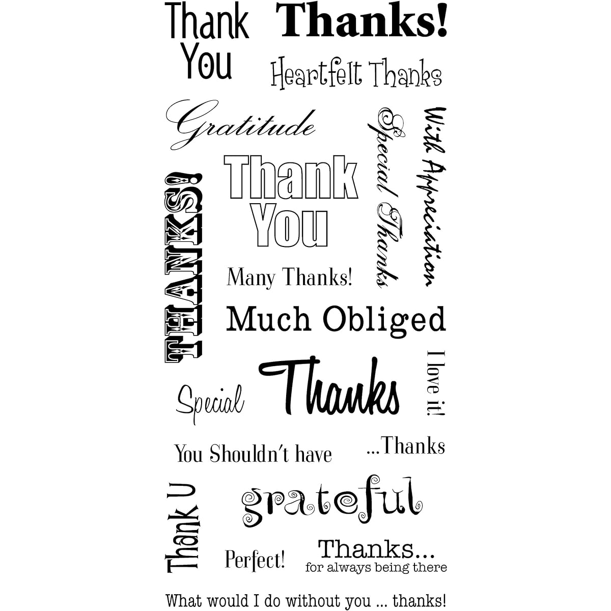 Inkadinkado Thank You Words Clear Stamps by Inkadinkado