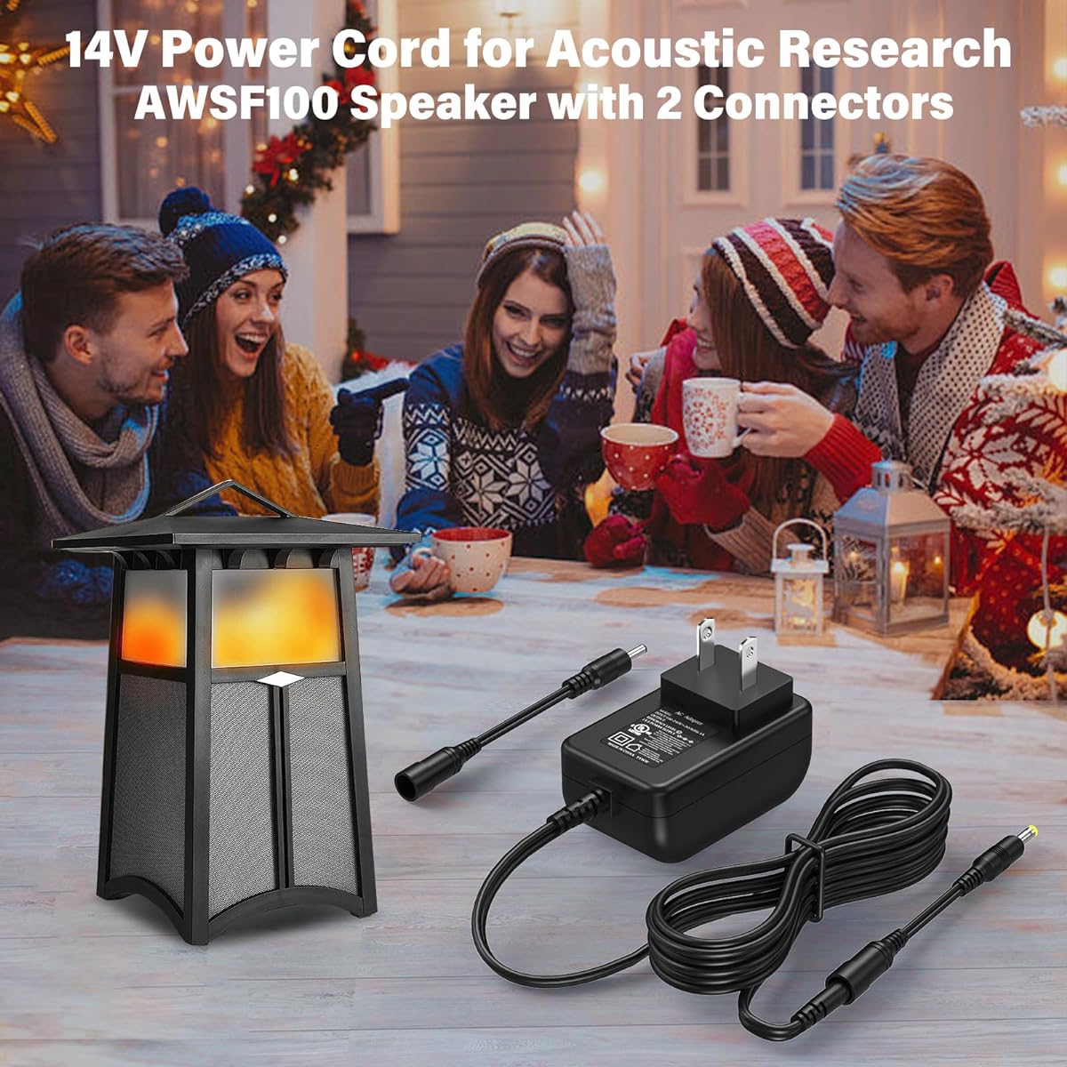 HIENADTOR 14V Charger for Acoustic Research AWSF100 AWSEE3 AWSF100BK AWSEE3BK WSEE320 BLJ15W140100P1-U Portable Wireless Speaker AC DC Power Adapter Cord for Acoustic Research AWSF100 6ft with UL