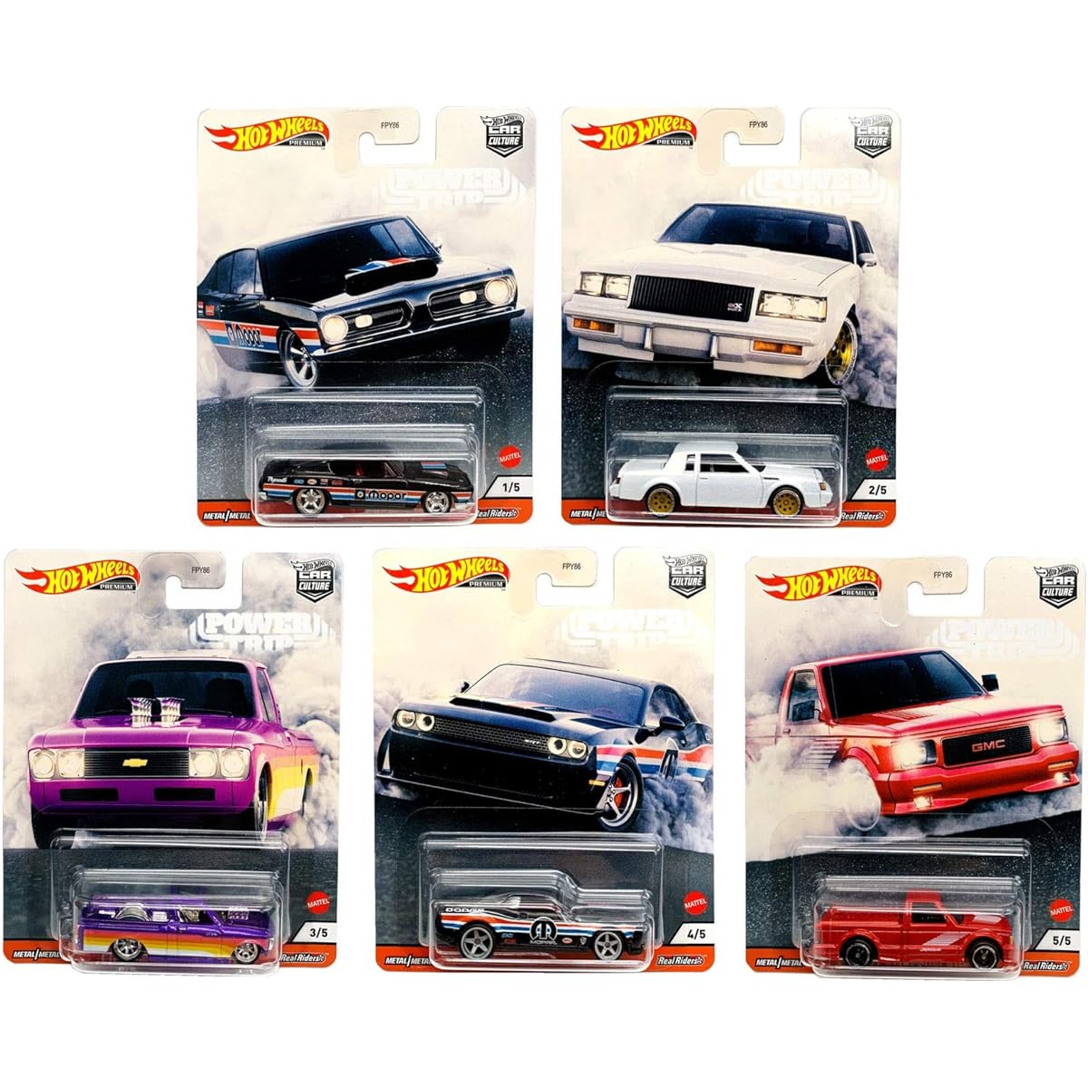 Hot Wheels Premium Car Culture 2020 Power Trip Set of 5