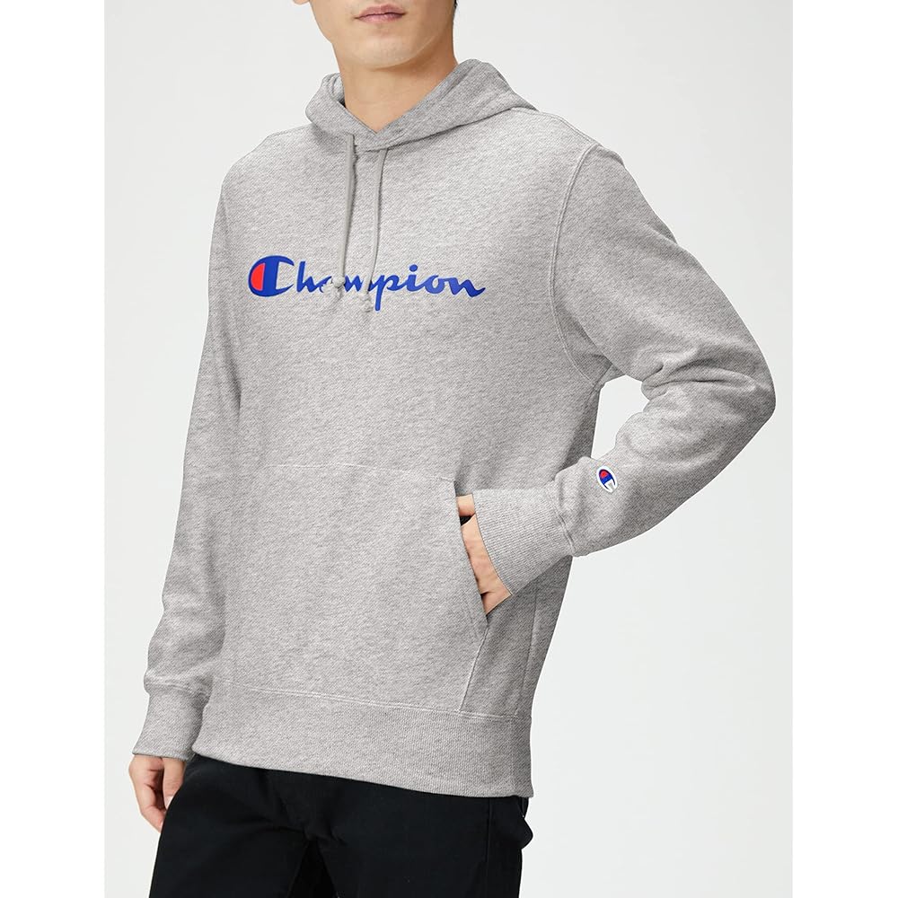 [Champion] Hoodie, Long Sleeve, Fleece, Script Logo, Hooded Sweatshirt, C8-W130Z Men's