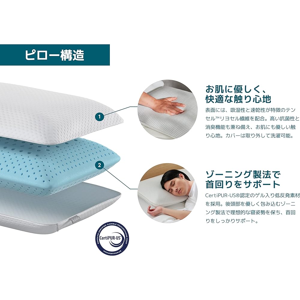 koala®︎ [Koala Pillow] Hotel Pillow Pillow Height 11cm Width 63 x 39cm Memory Foam Pillow Breathable Moisture Absorbent Side/Back Neck Support Official Direct Manufacturer 120-day Return Policy Manufacturer