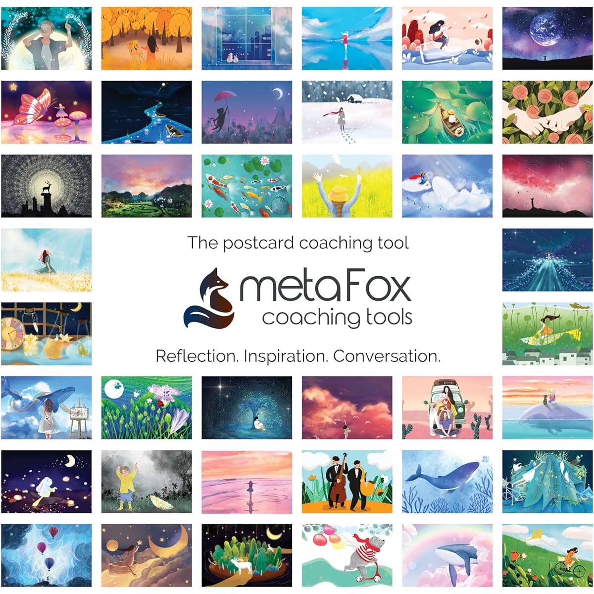 metaFox | Dreamland | Inspirational Postcard Pack Coaching & Self-Reflection (English)