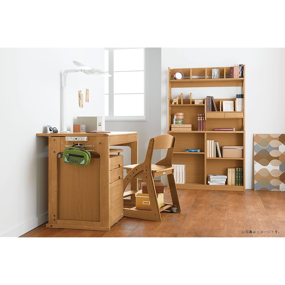 KOIZUMI Learning Chair 4 Step Chair Board Brown Size: W413 x D495~540 x H745mm Seat Height 420/450/480/510mm CDC-765WT
