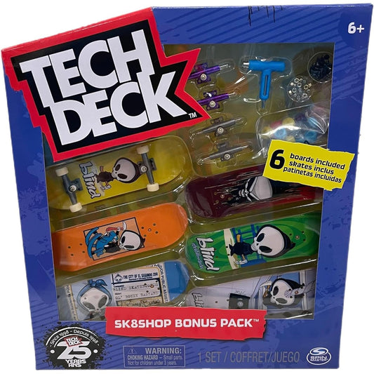 TECH DECK SK8shop Bonus Pack Mini Finger Skateboard Multi Pack 2022 Series (Blind 25th (Sk8shop Bonus Pack))